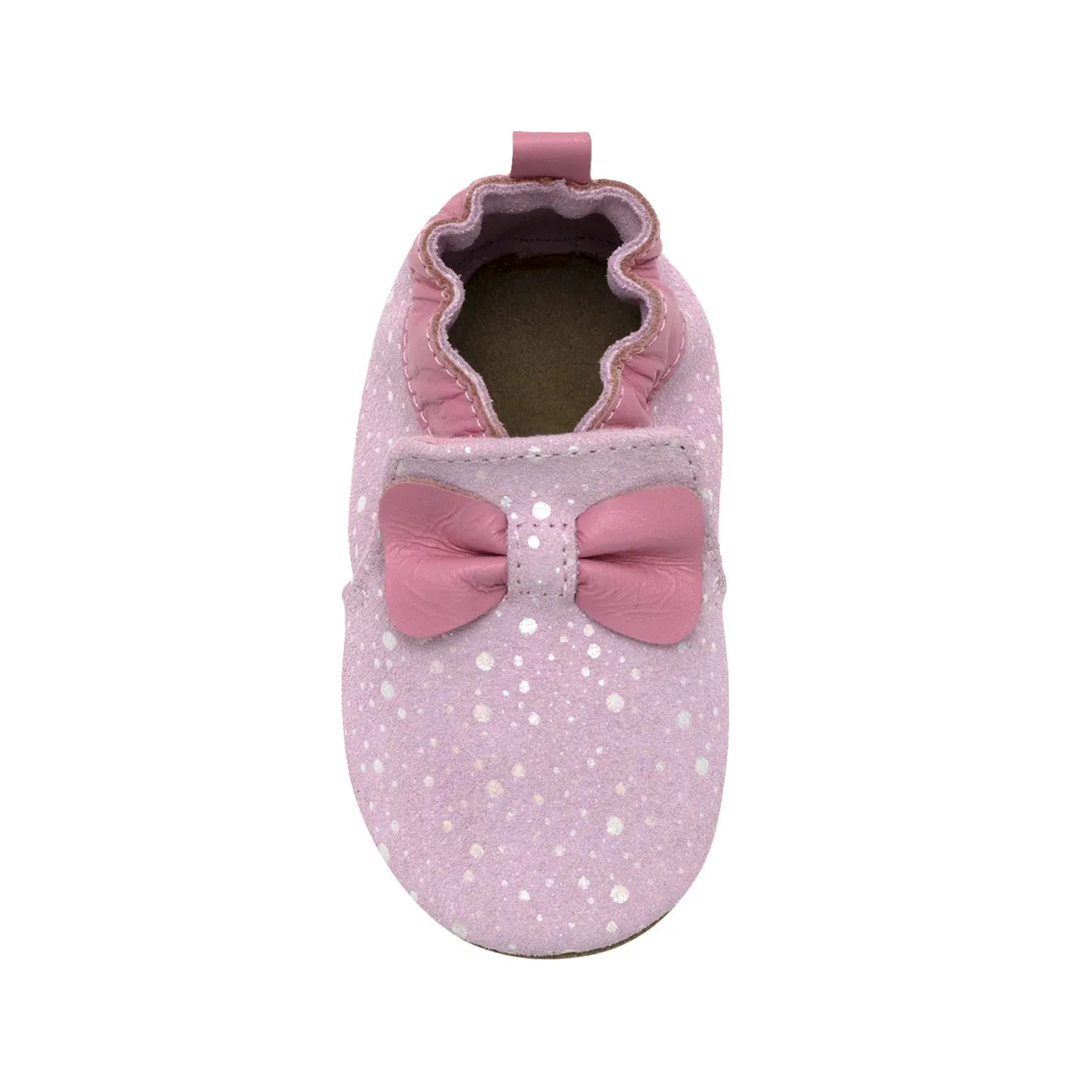 Robeez Soft Soles - Glitz Bow Pink Suede