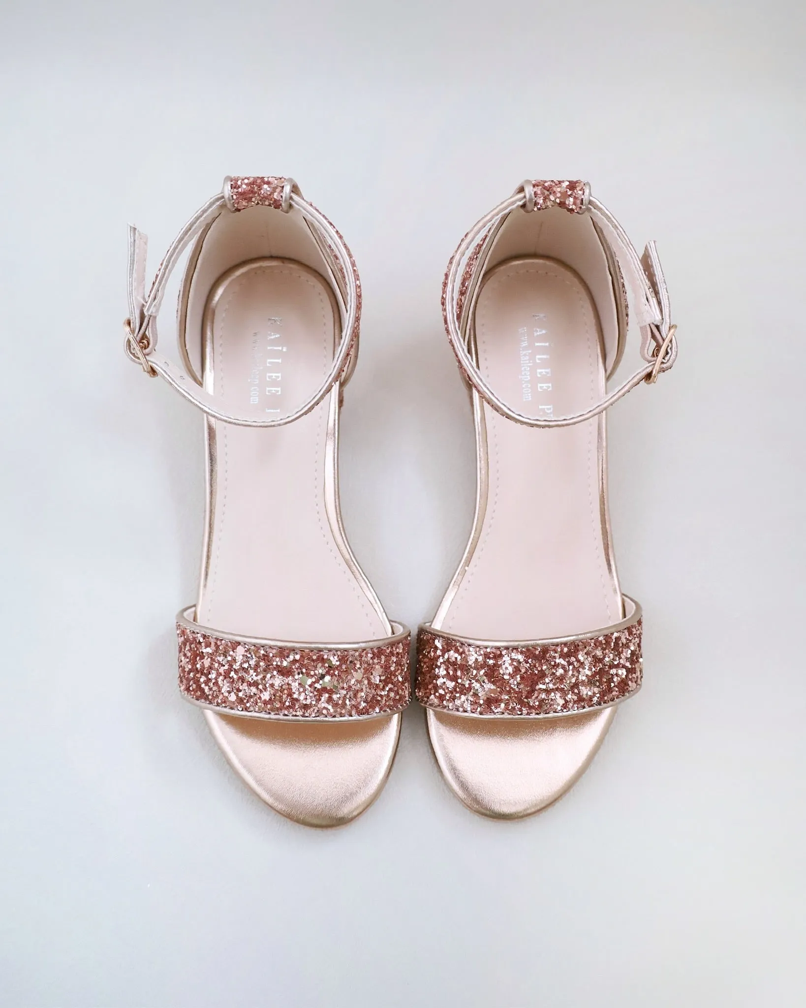 Rock Glitter Low Block Heel Girls Sandals