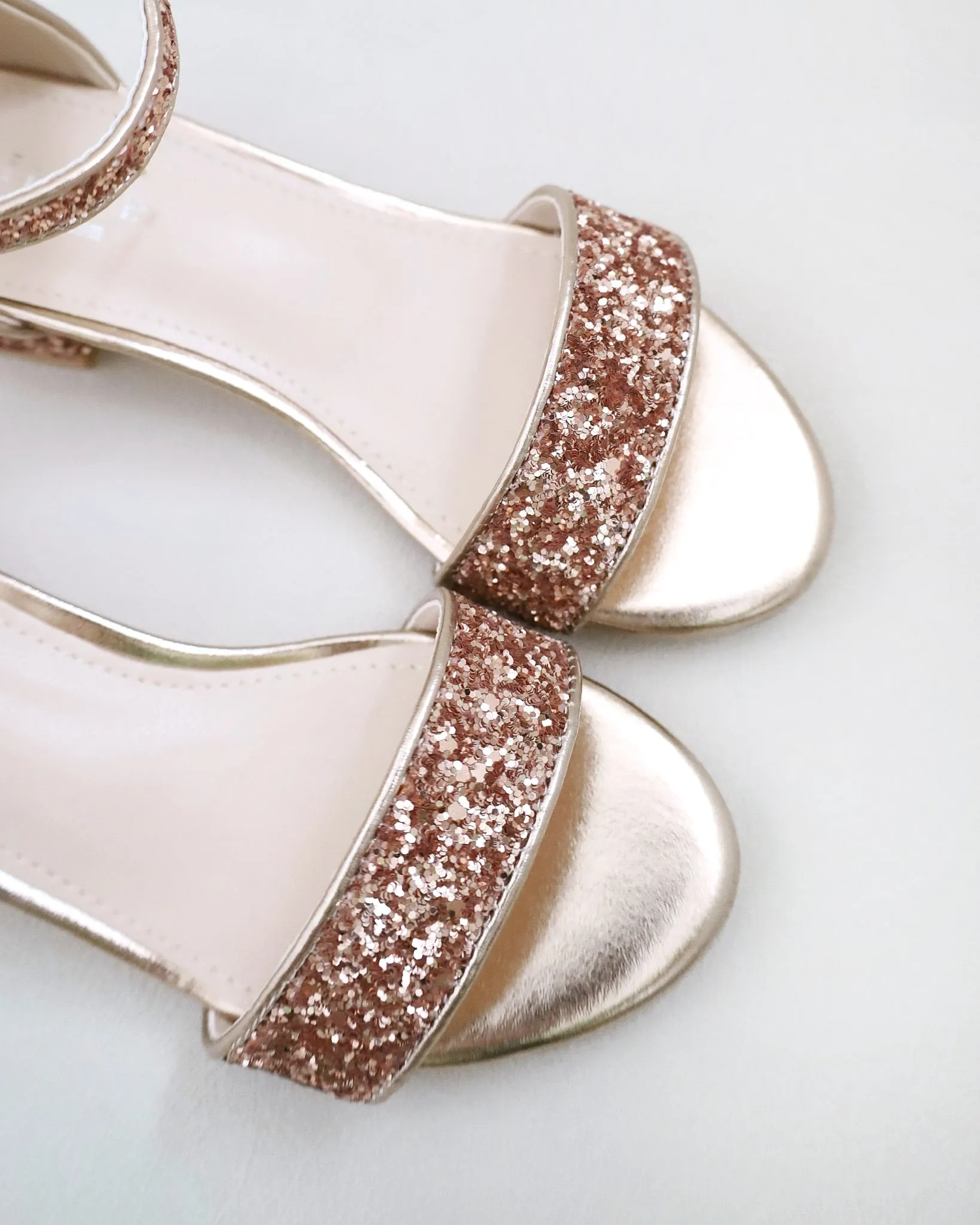Rock Glitter Low Block Heel Girls Sandals