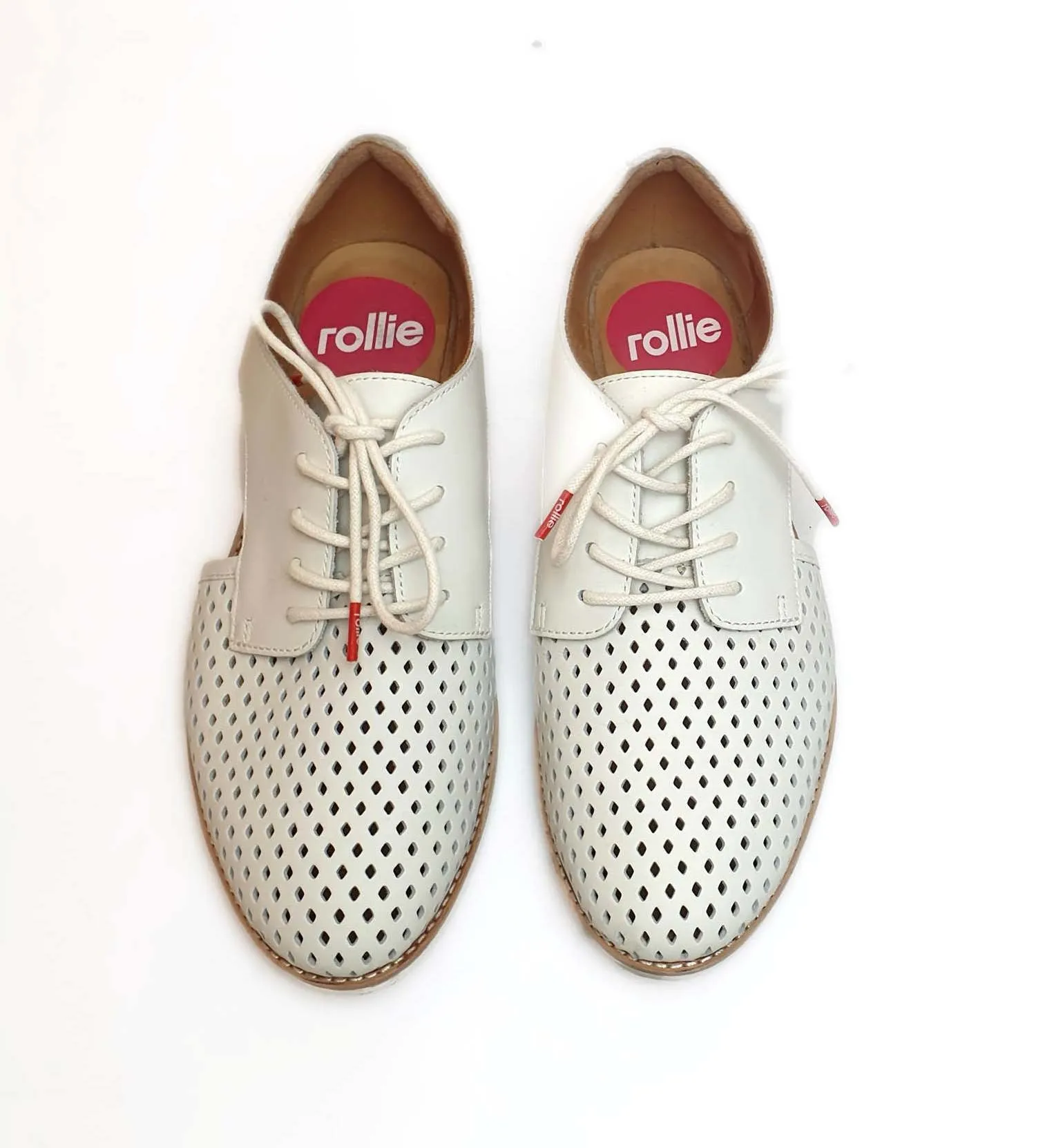Rollie white side cut punch shoes size 37