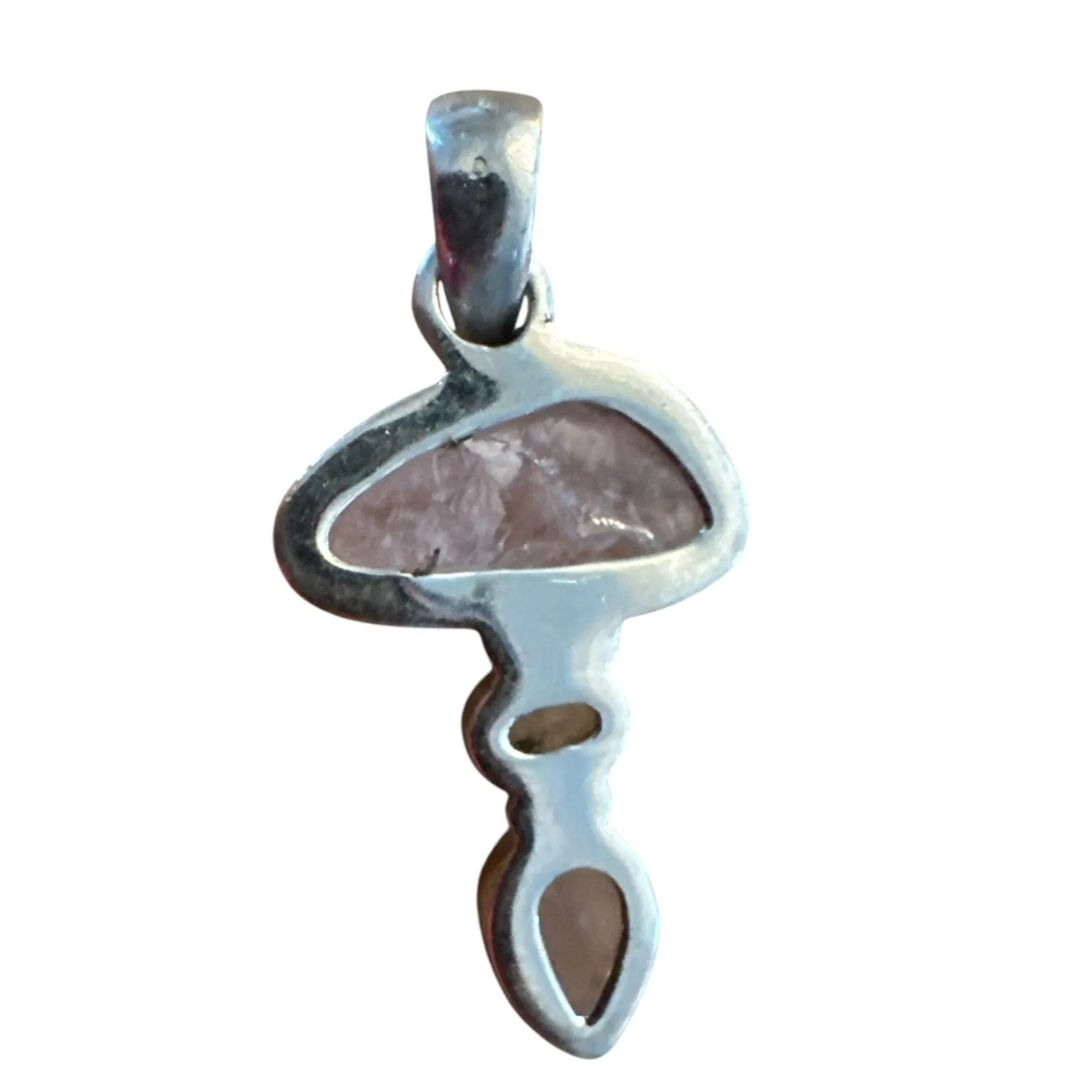 Rose Quartz Solid 925 Sterling Silver Pendant