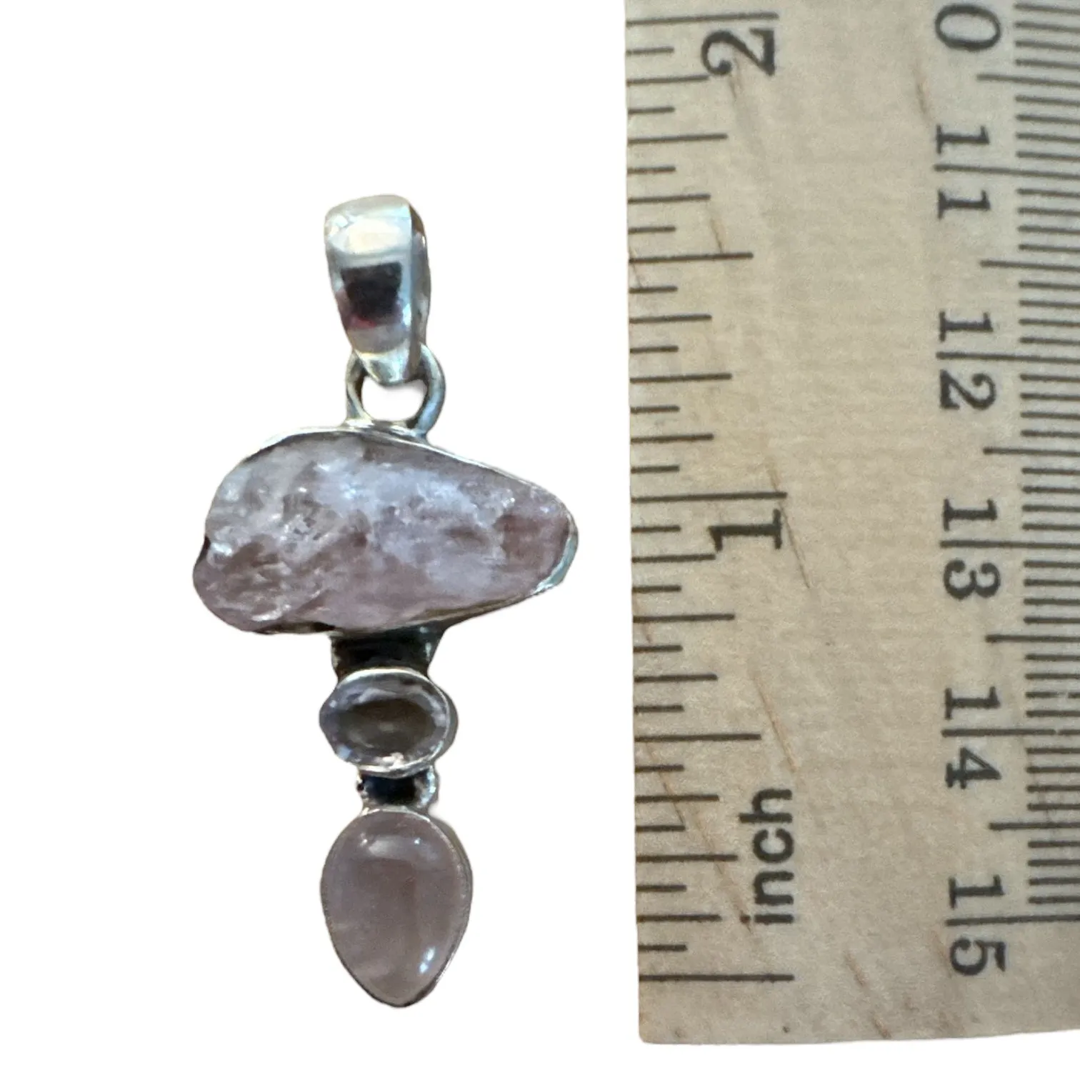 Rose Quartz Solid 925 Sterling Silver Pendant