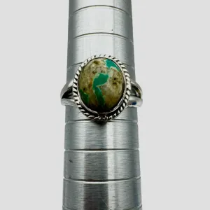 Royston Turquoise Solid 925 Sterling Silver Ring 7.5
