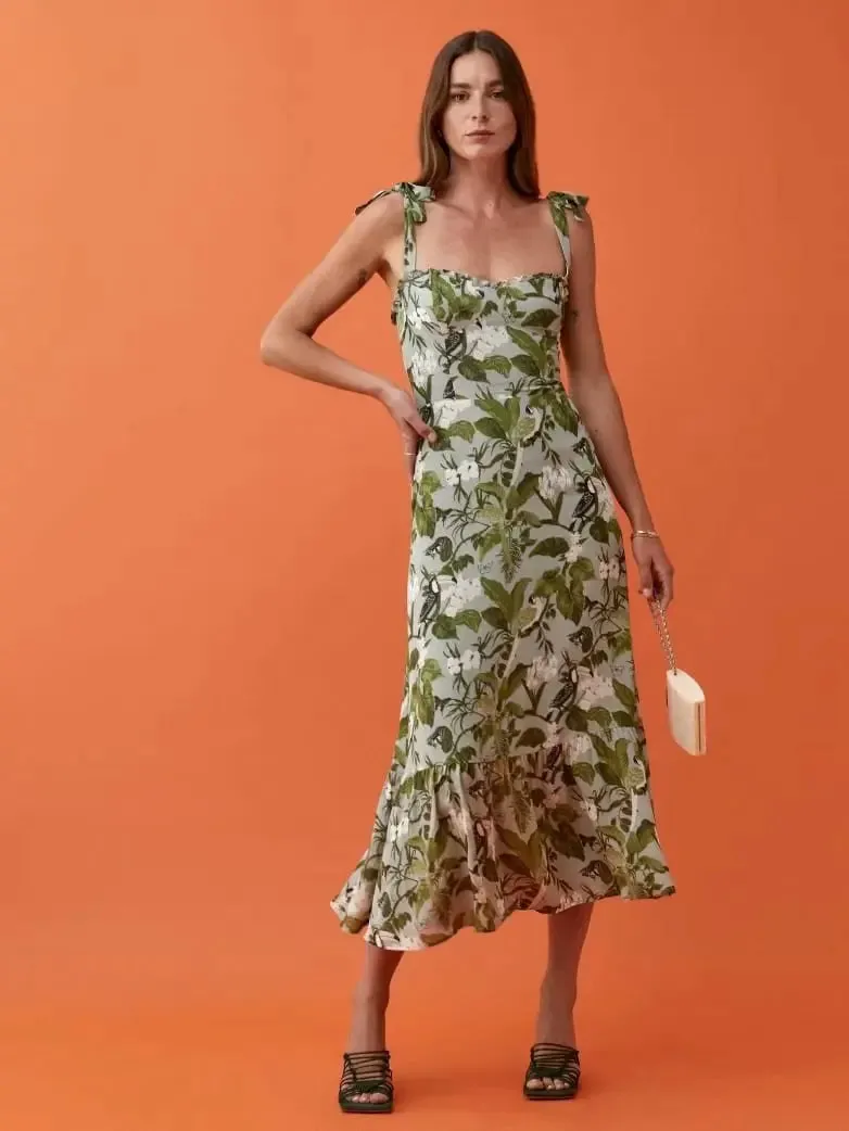 Ruffle Midi Dress - Stylish Ladies Fashion Dress