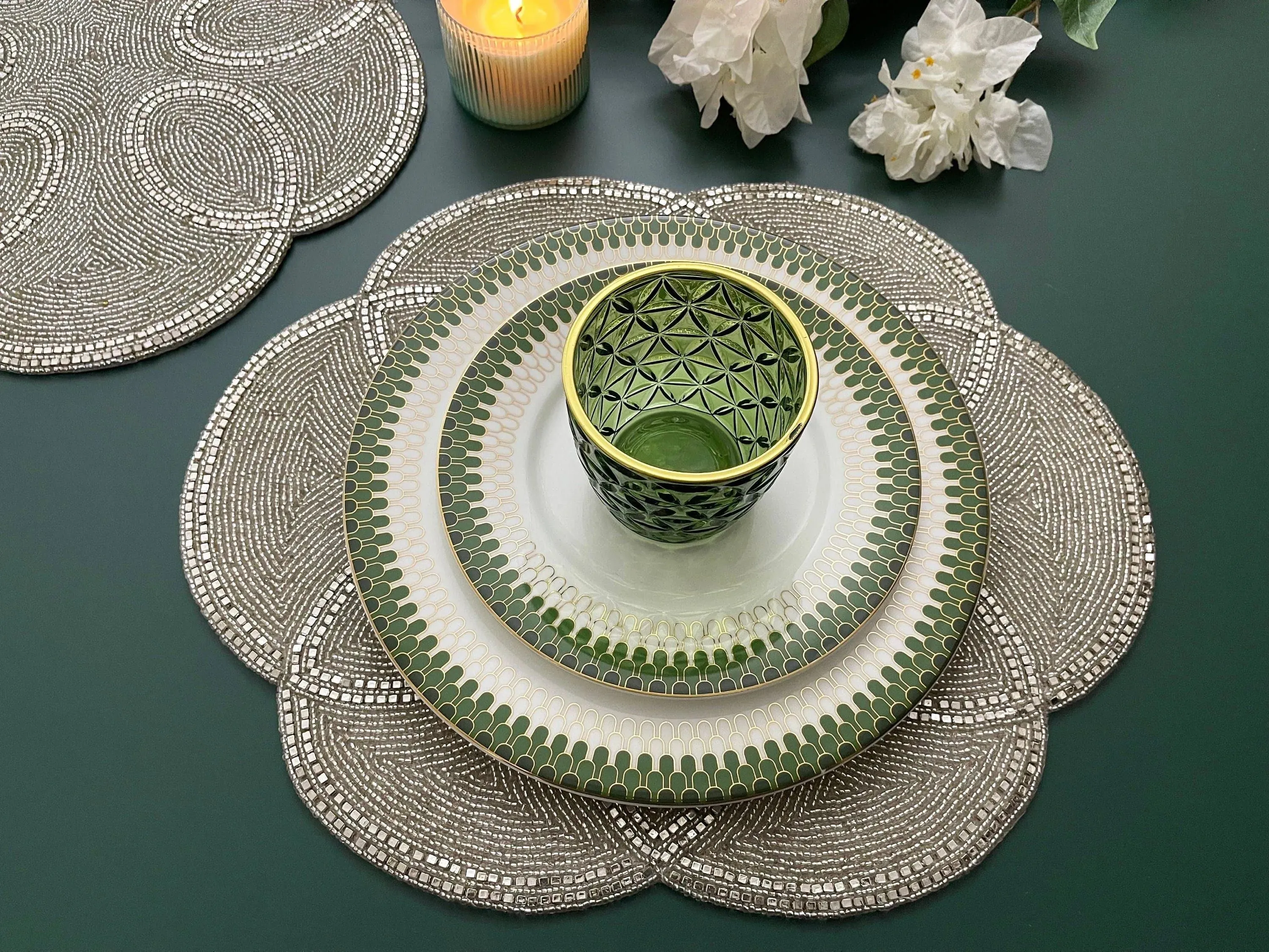 Scallop Diamond and Bead Placemat