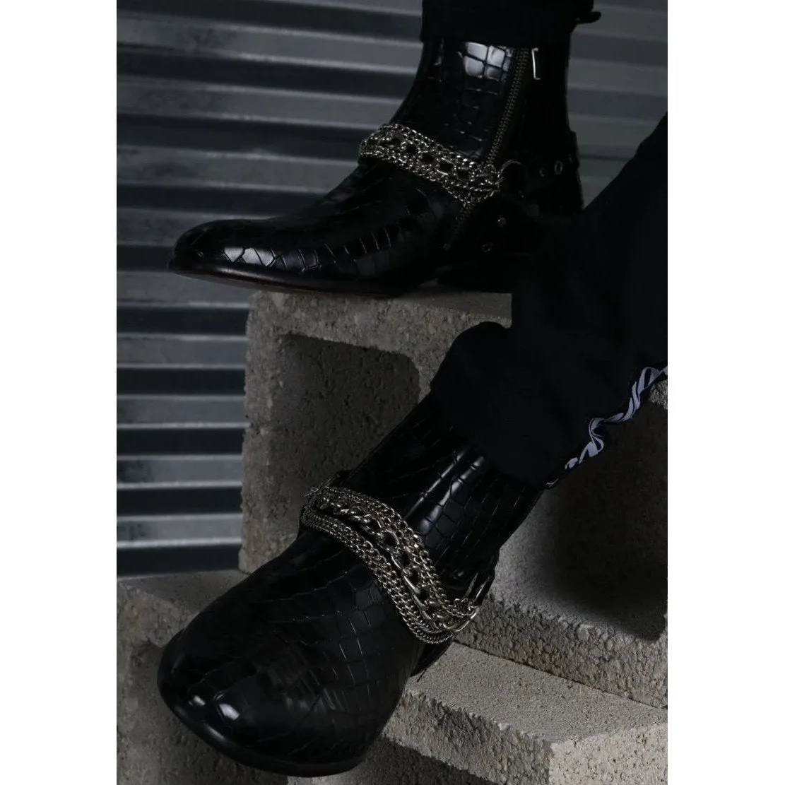 Second Sale: The Maldonado Boot in Embossed Croc Leather