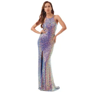 Sequined Evening Dress Women's Banquet Split Fishtail Long Dress