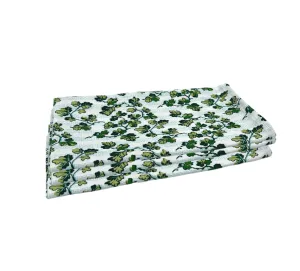 Set of Four Linen Napkins - Oak Leaves Green