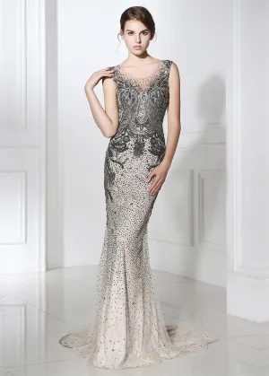 Sheath Evening Dress Lace Appliques