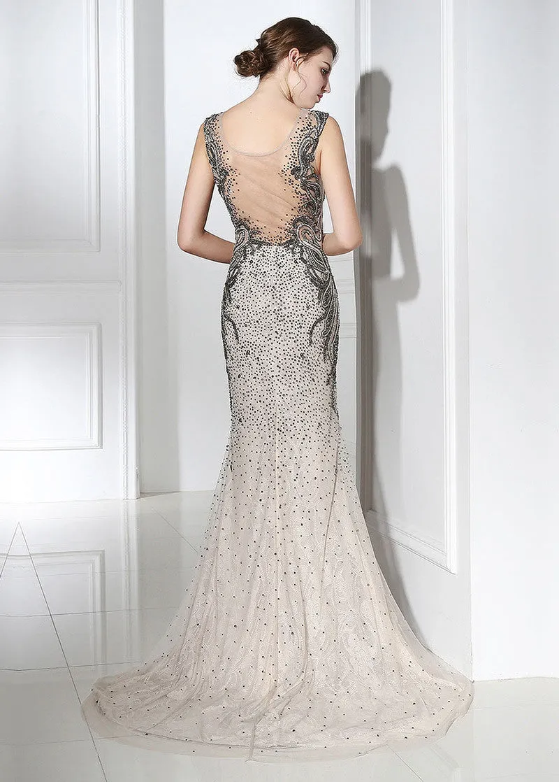 Sheath Evening Dress Lace Appliques