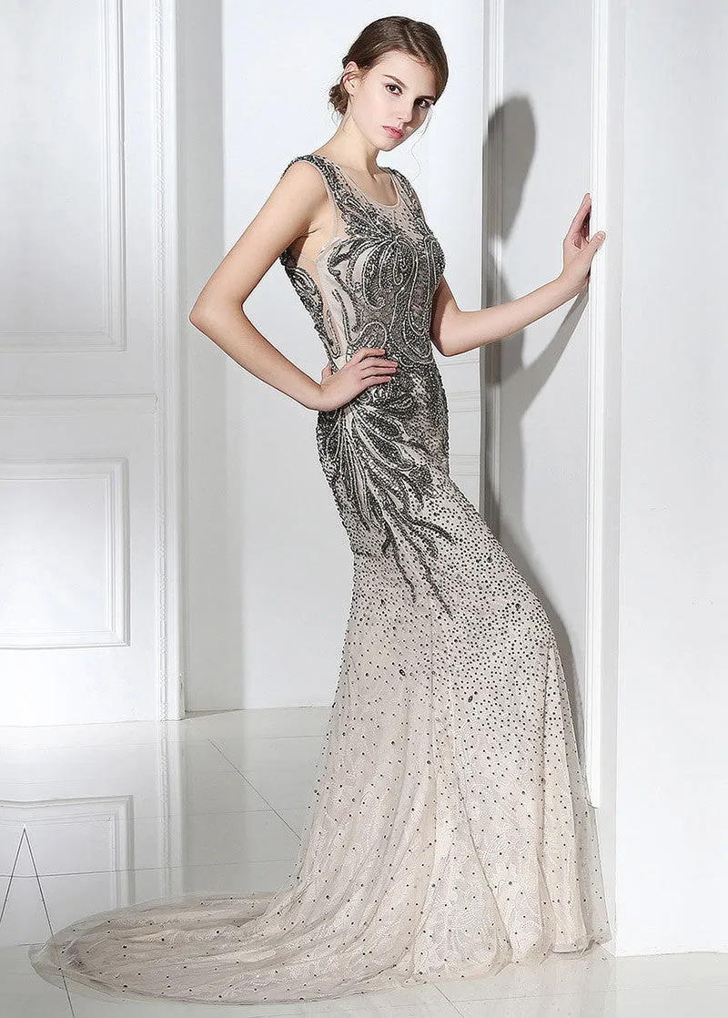 Sheath Evening Dress Lace Appliques