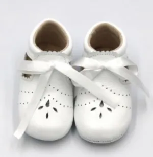 Shoes | ‘Charlotte’ Girls White Ribbon Shoe Hard Sole