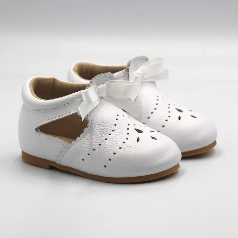 Shoes | ‘Charlotte’ Girls White Ribbon Shoe Hard Sole