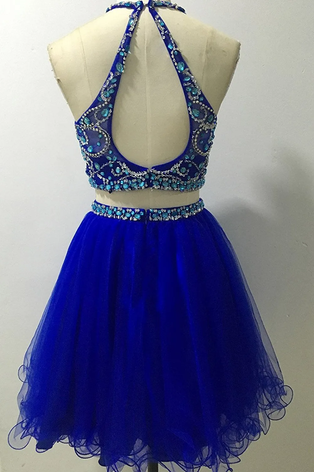 Short Tulle Beading Homecoming Dress