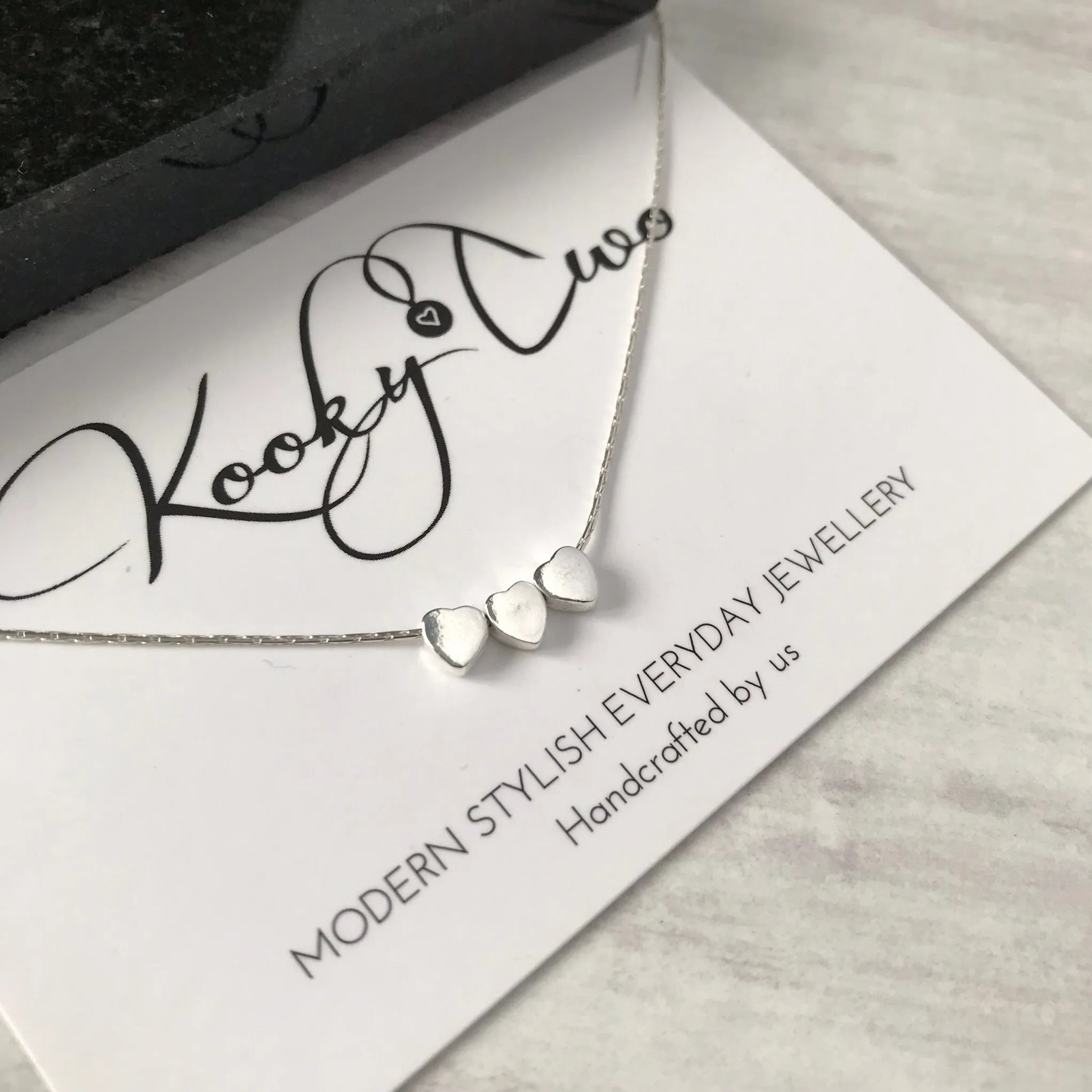 Silver Three Heart Necklace