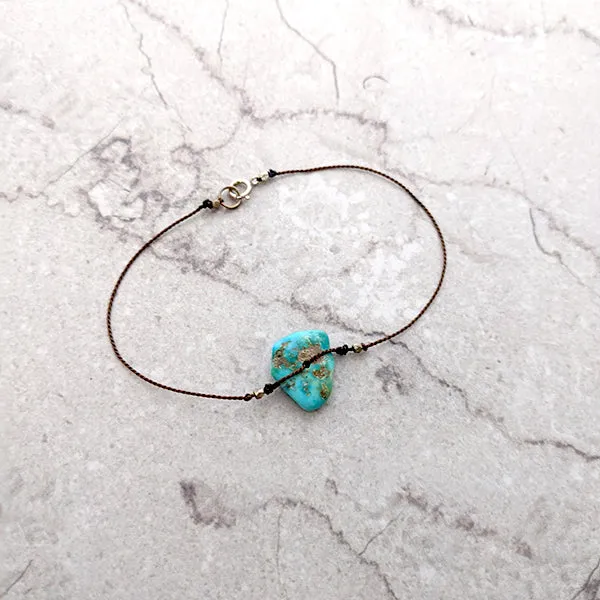 Simple Silk Turquoise Bracelet