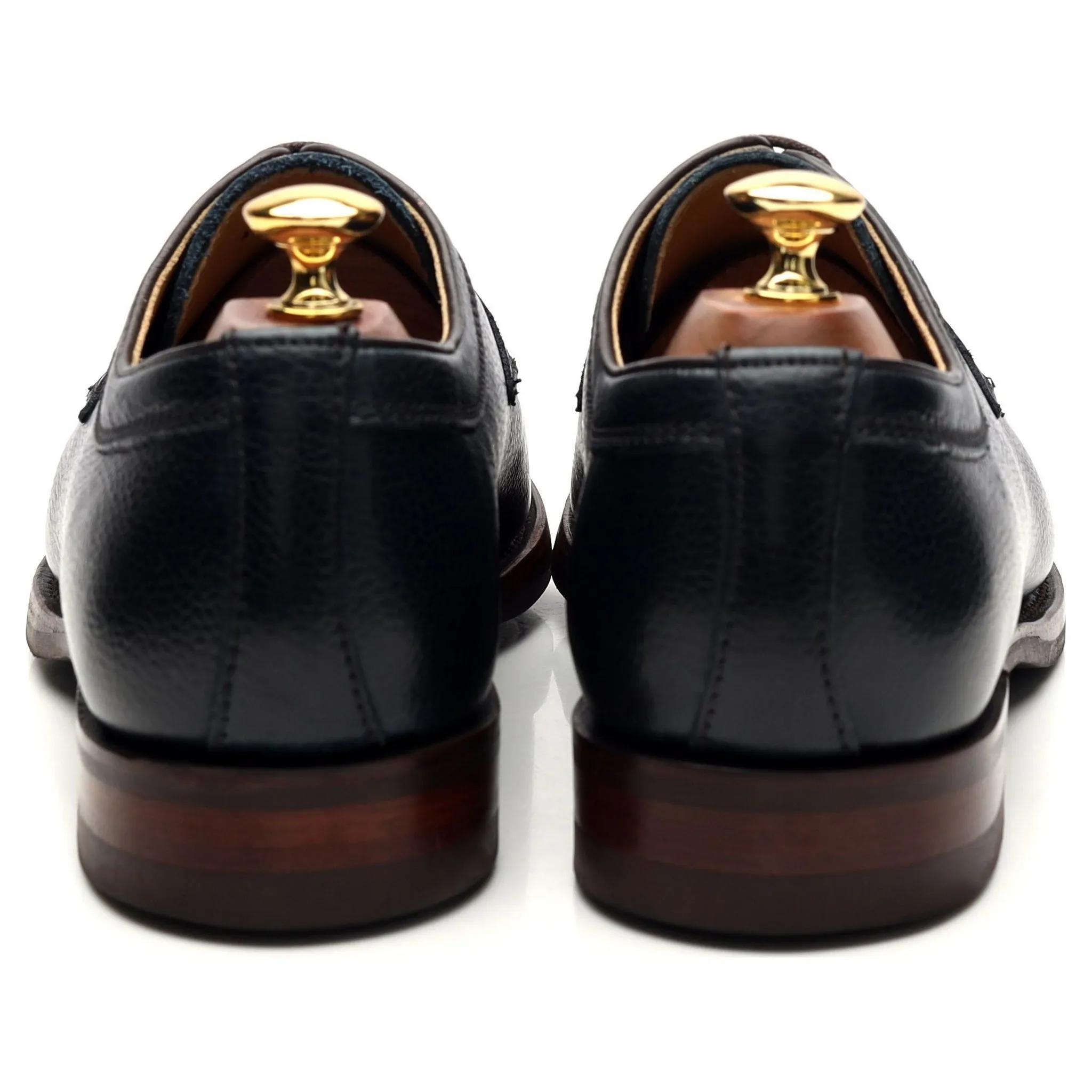 'Skye' Navy Blue Grain Leather Derby UK 9 F