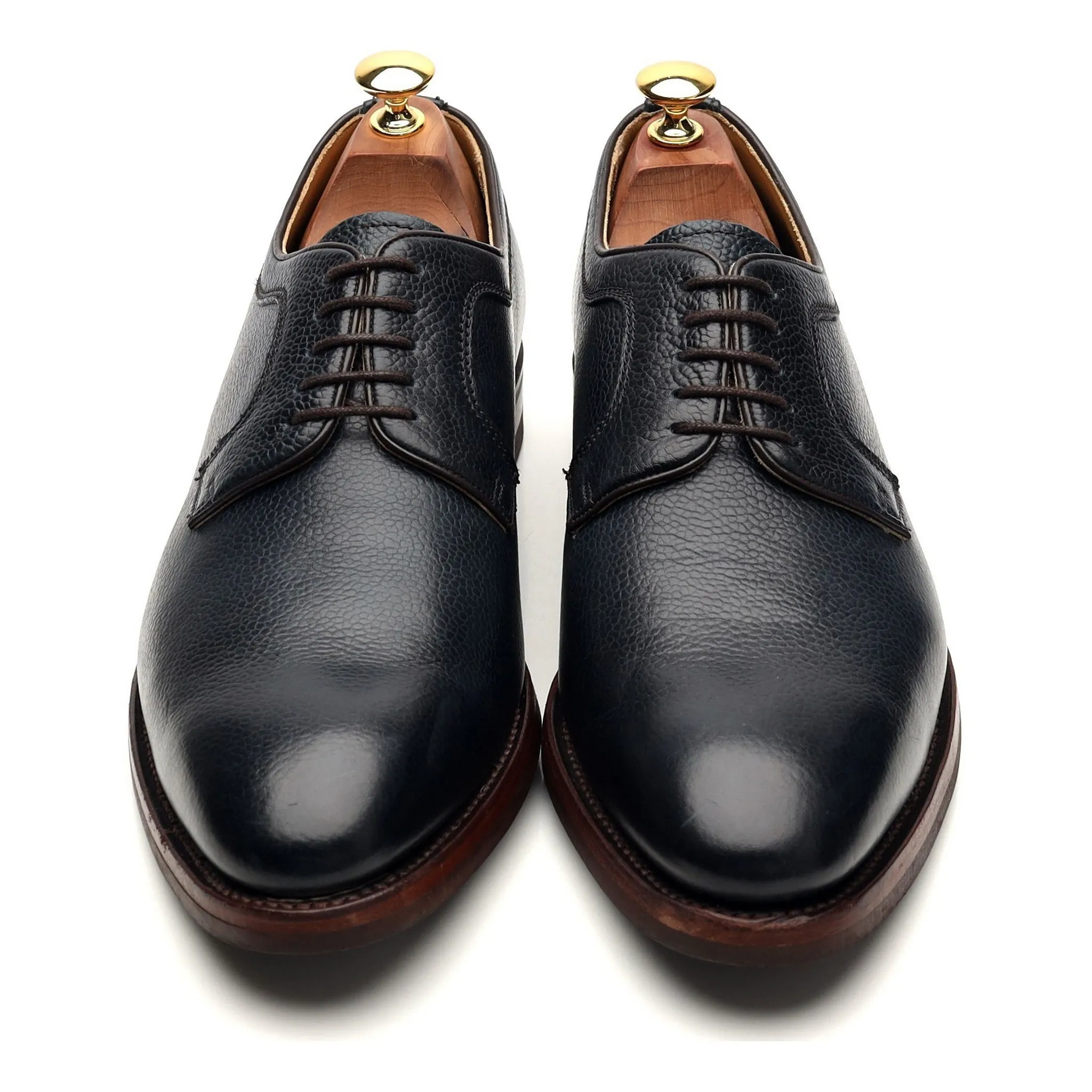 'Skye' Navy Blue Grain Leather Derby UK 9 F