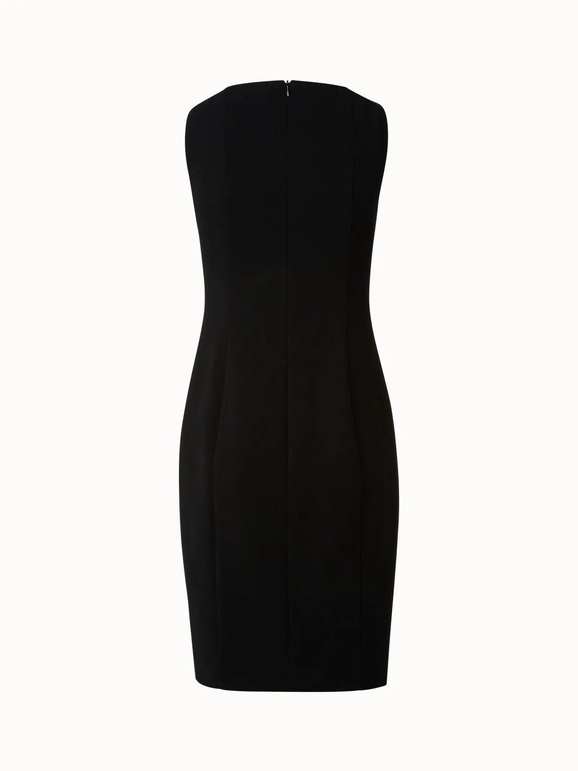 Sleeveless Double-Face Scoop Neck Sheath Dress