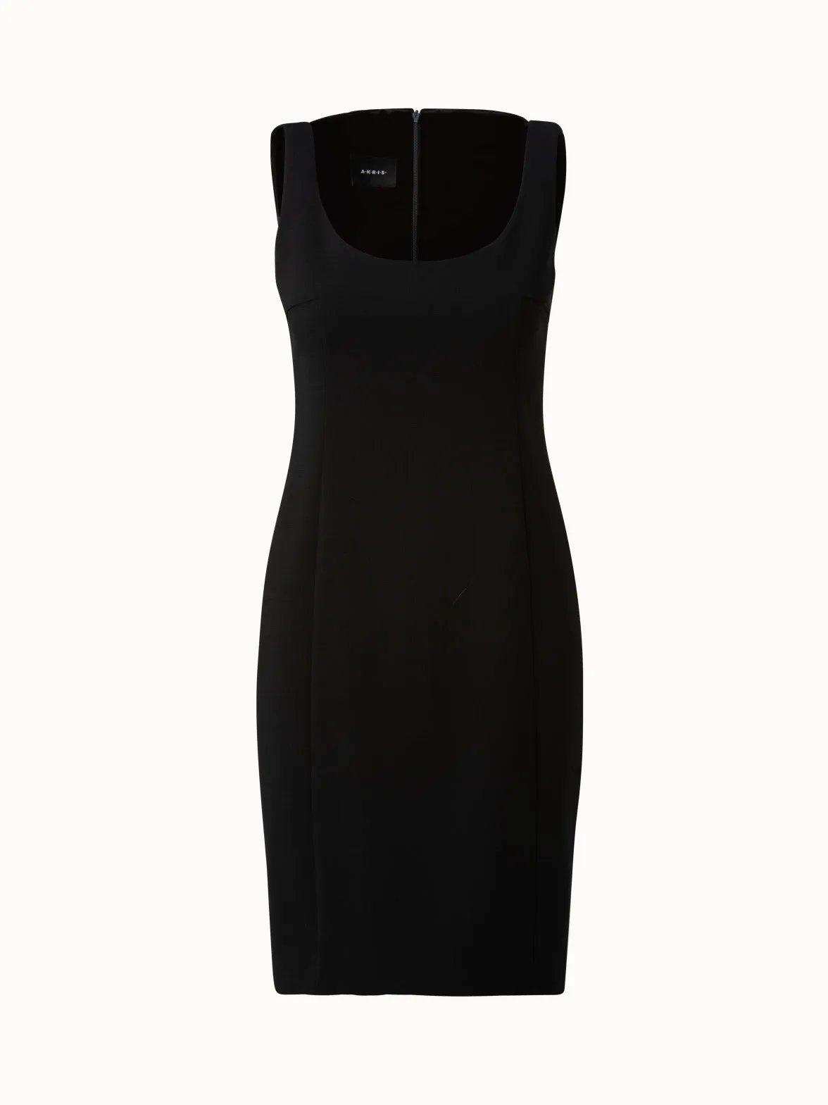Sleeveless Double-Face Scoop Neck Sheath Dress