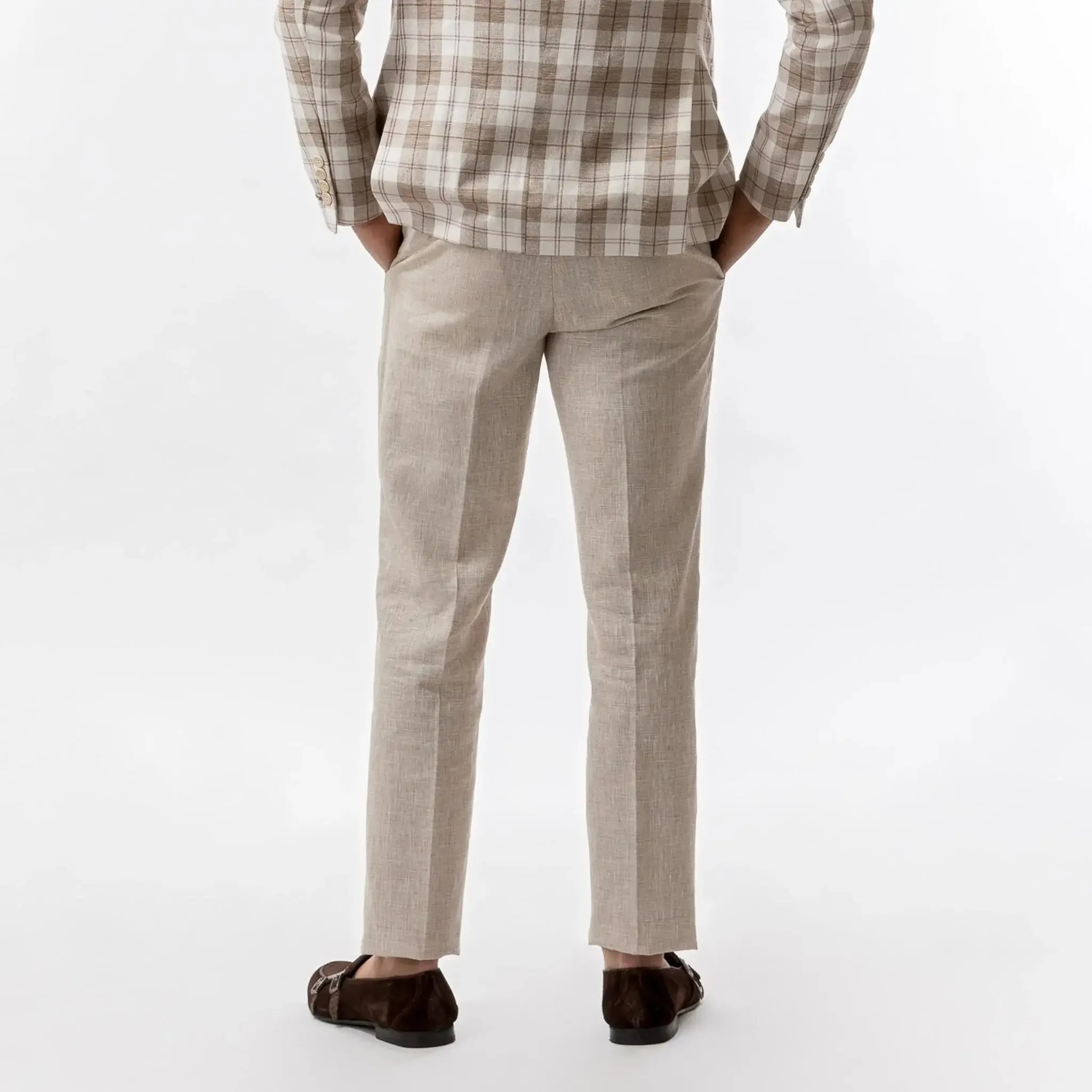 Slim Fit Trousers Beige