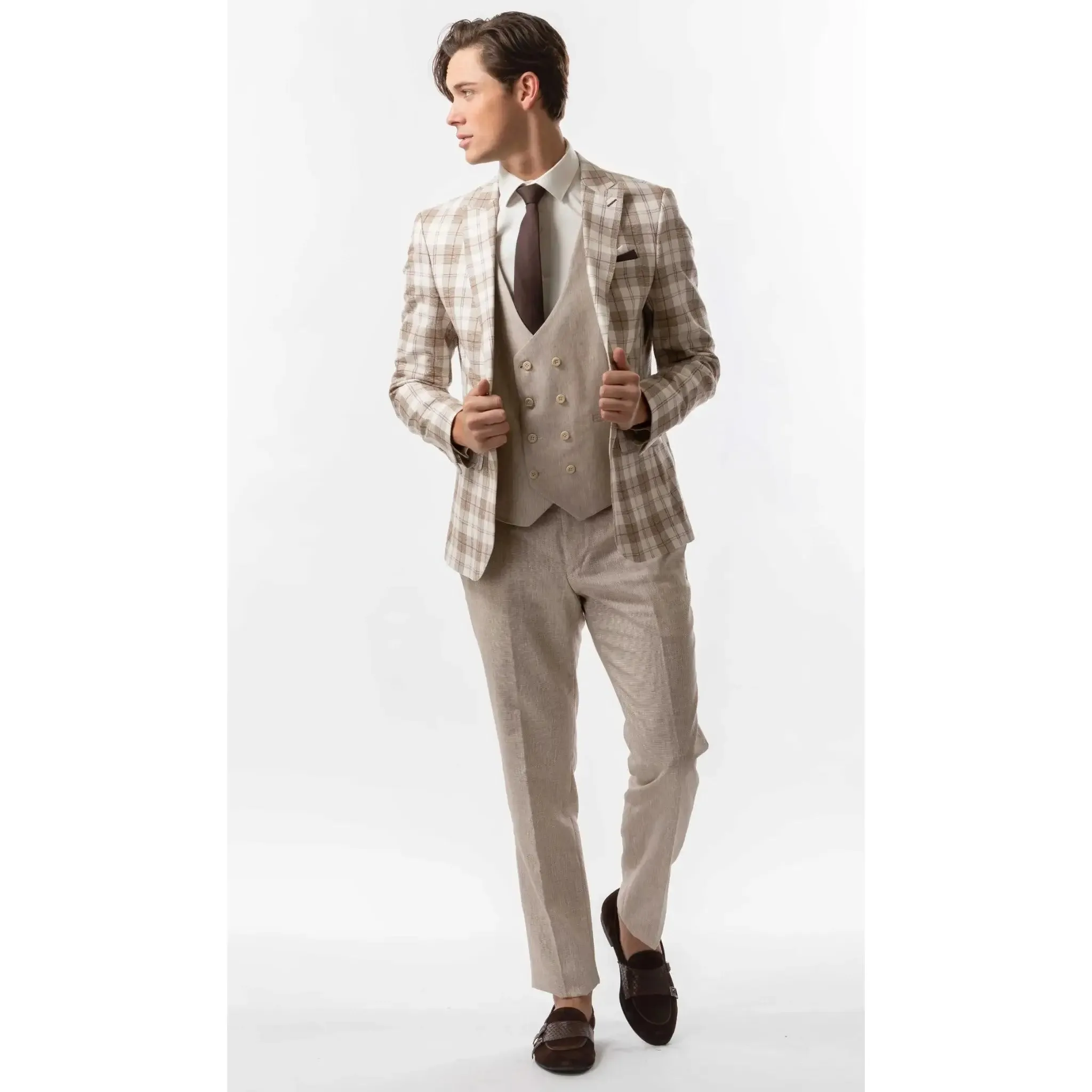Slim Fit Trousers Beige
