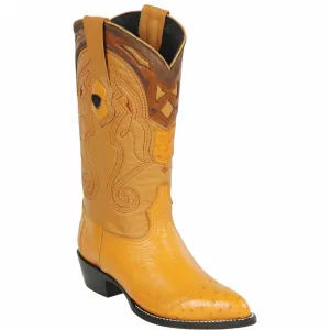 Smooth Ostrich Buttercup Wingtip Cowboy Boots