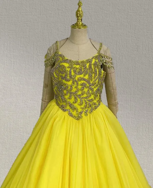 Sparkly Beaded Bodice Little Princess Stunning Formal Gown