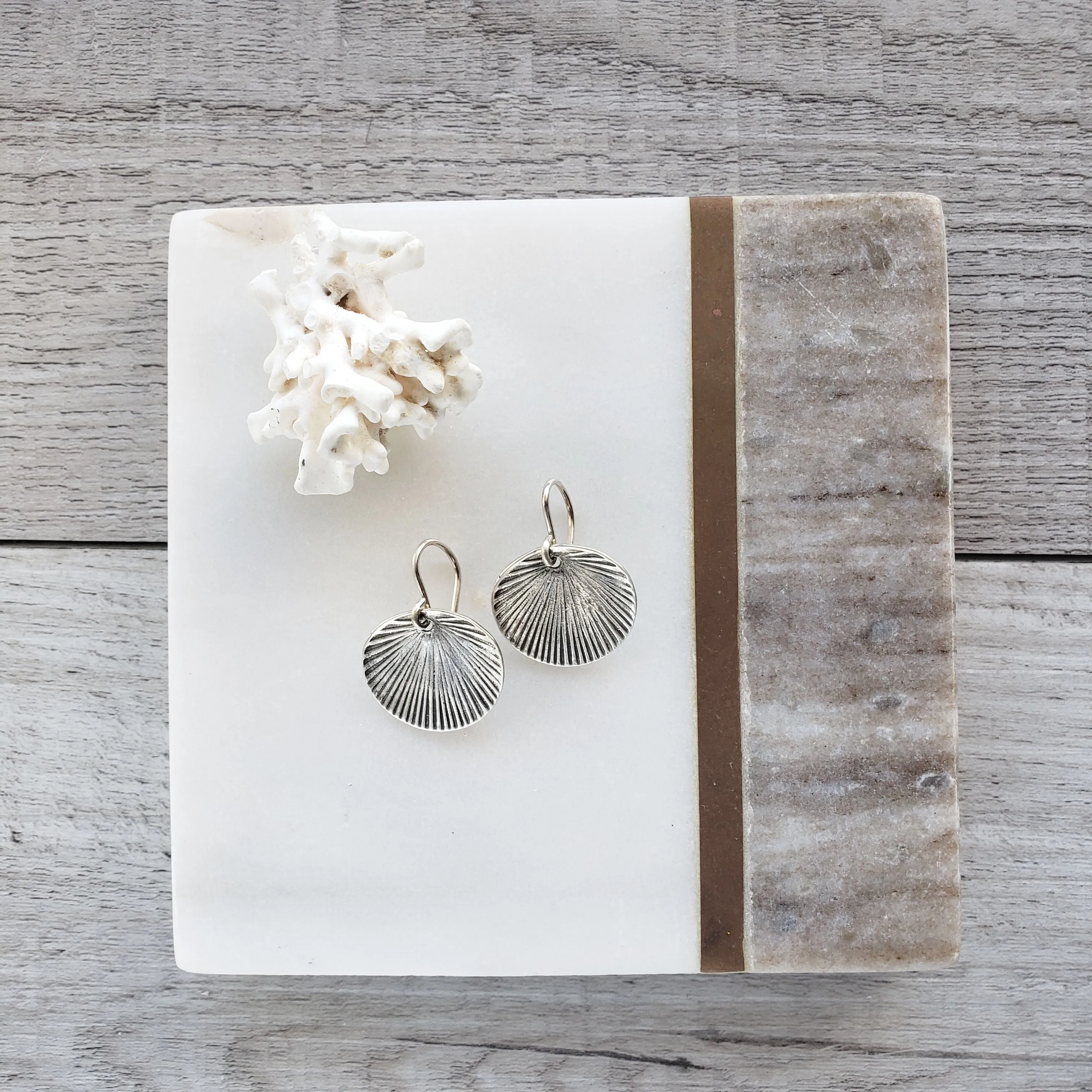 Sterling Silver Fan Earrings