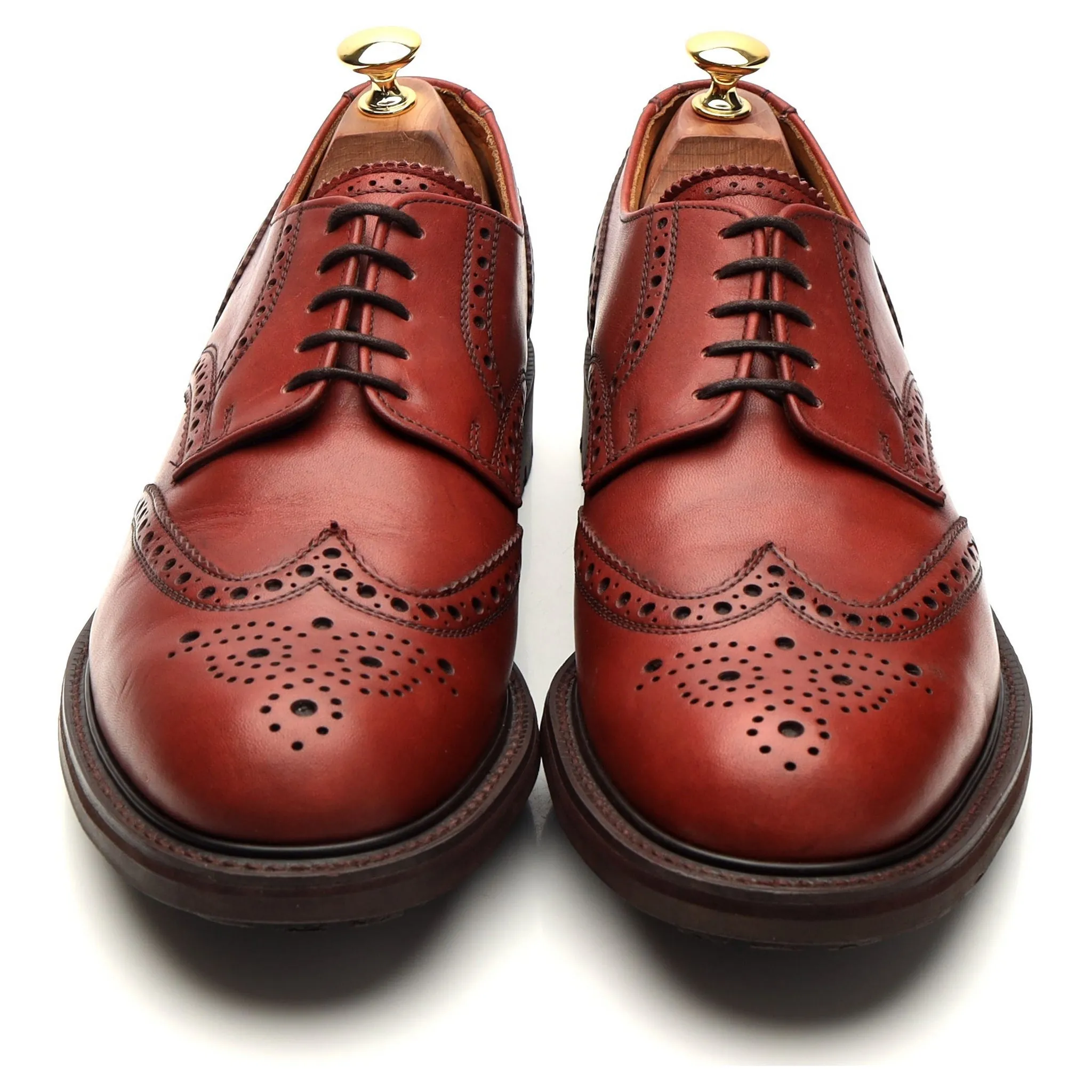 'Stirling' Brown Leather Derby Brogue UK 9