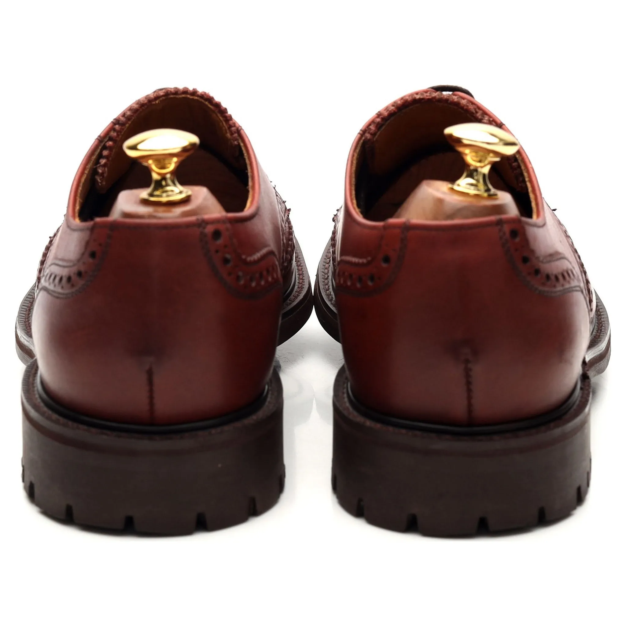 'Stirling' Brown Leather Derby Brogue UK 9