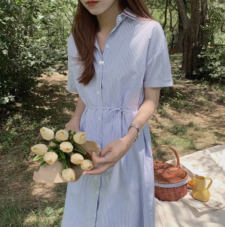 Striped shirt dress
