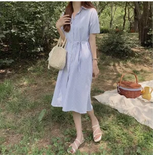 Striped shirt dress