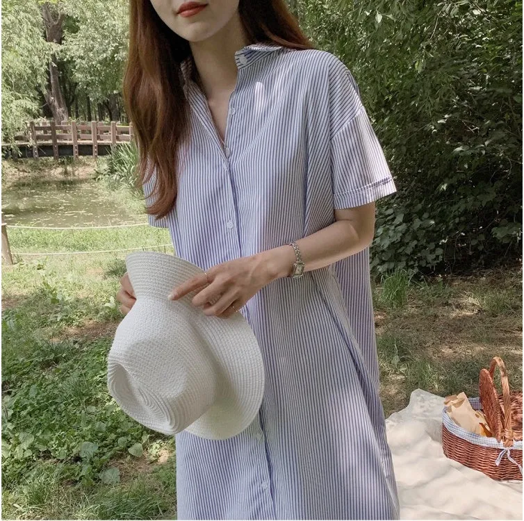 Striped shirt dress