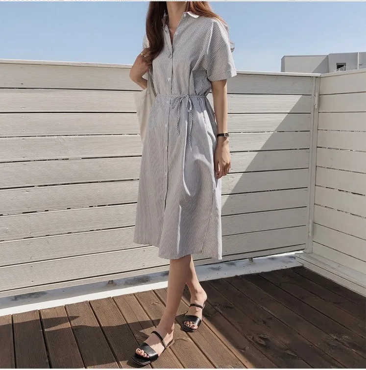 Striped shirt dress