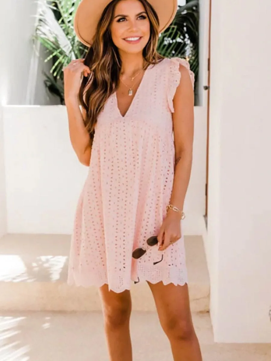 Stunncal Lace V-Neck Dress Comes With Safety Shorts (6 colors)