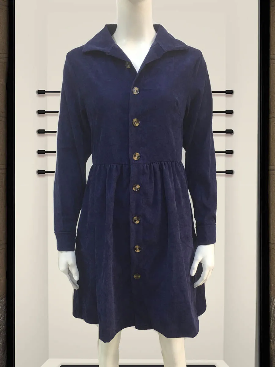 Stunncal Single-Breasted Long-Sleeved Dress(4 colors)