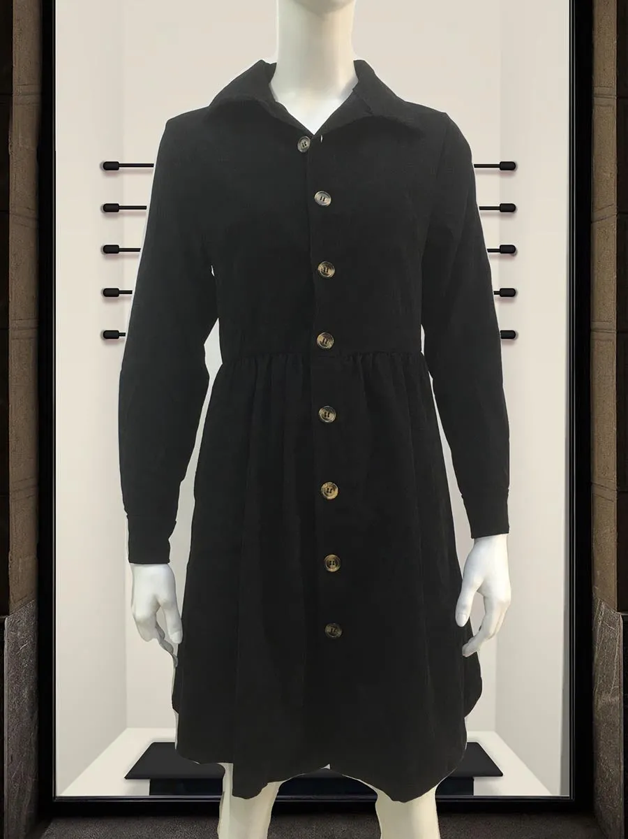 Stunncal Single-Breasted Long-Sleeved Dress(4 colors)