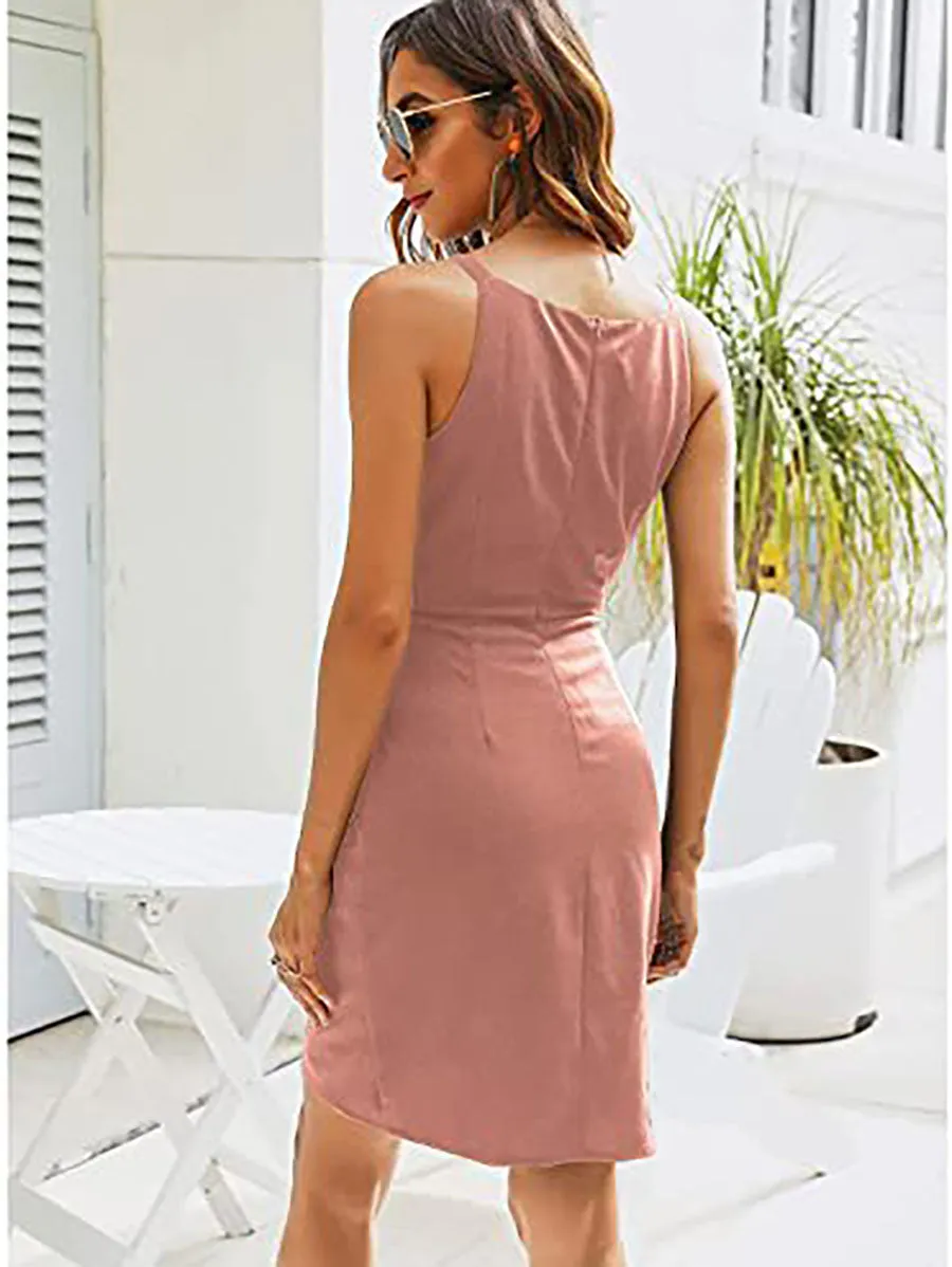 Stunncal V-Neck Slim Sleeveless Dress