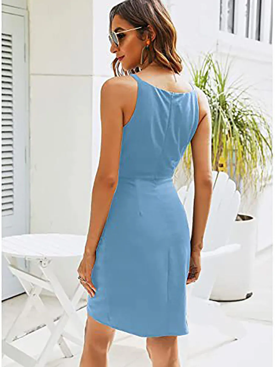 Stunncal V-Neck Slim Sleeveless Dress