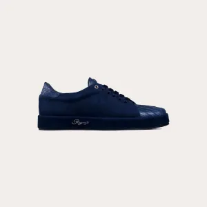 Suede & Cobra Leather Plimsoll Sneakers