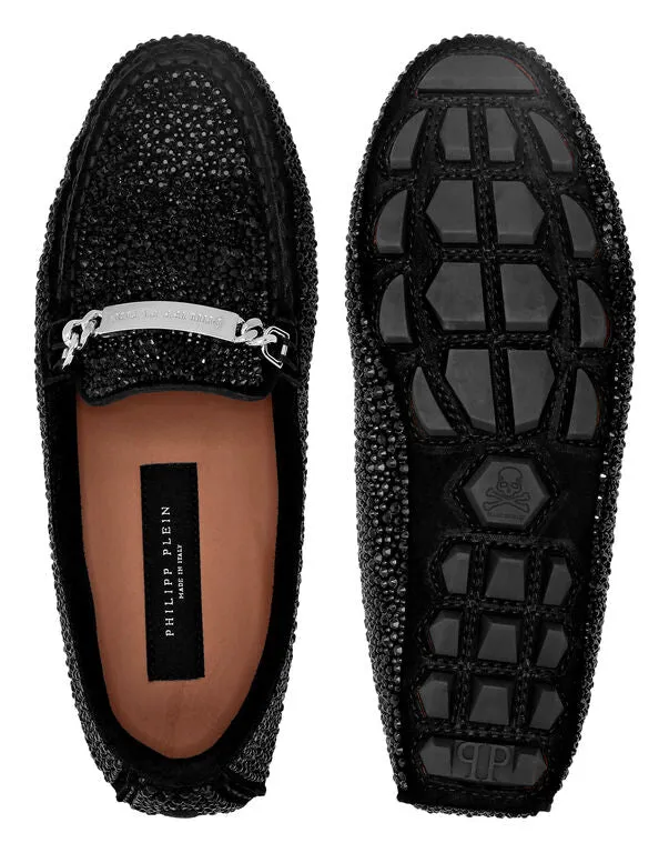 Suede Strass Moccasin