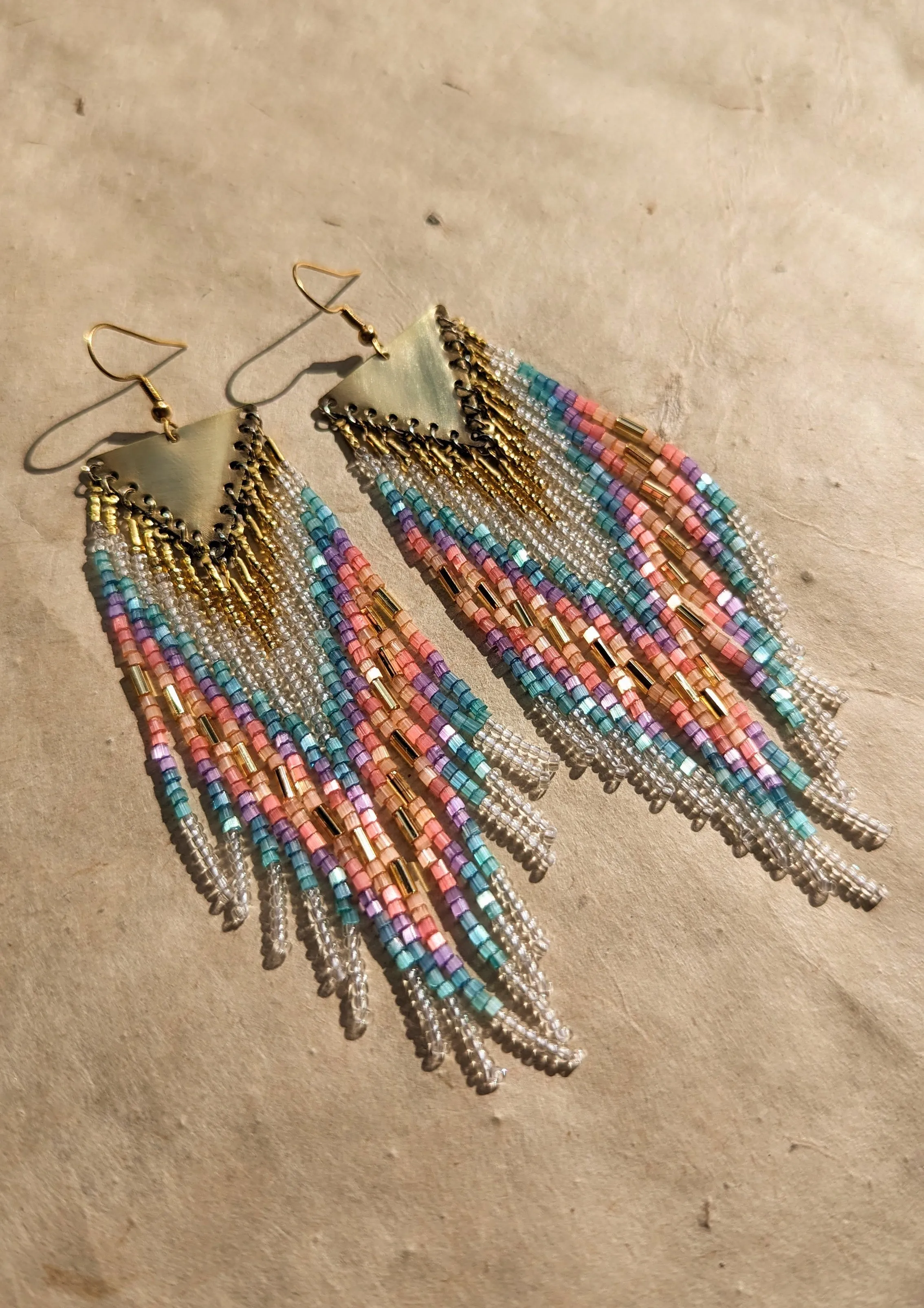 Sunkissed Unicorn 🦄 Fringe Beaded Earrings