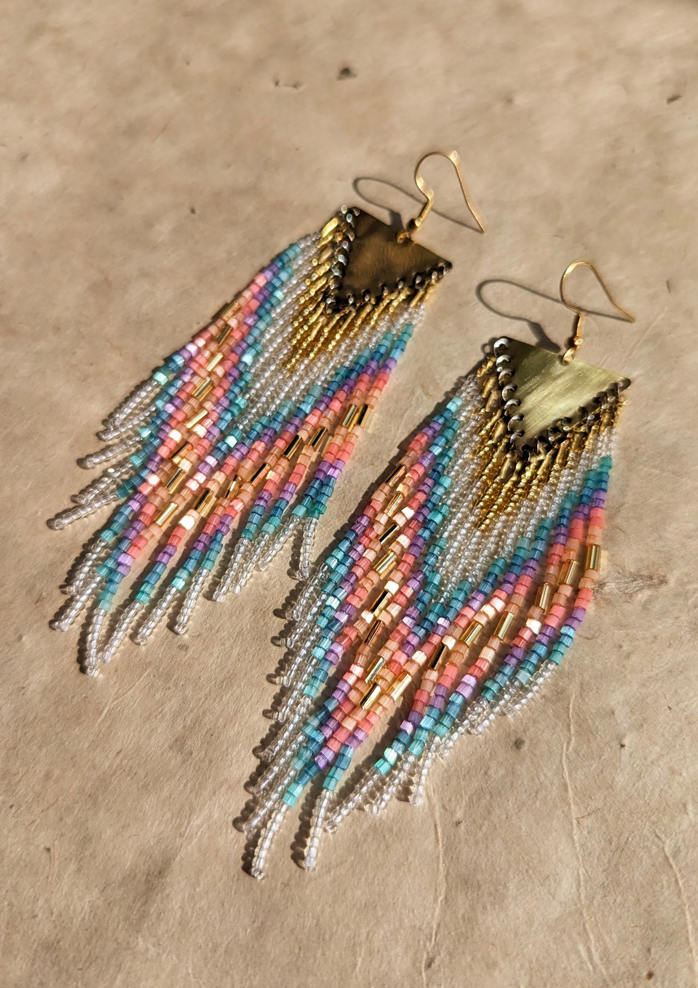 Sunkissed Unicorn 🦄 Fringe Beaded Earrings