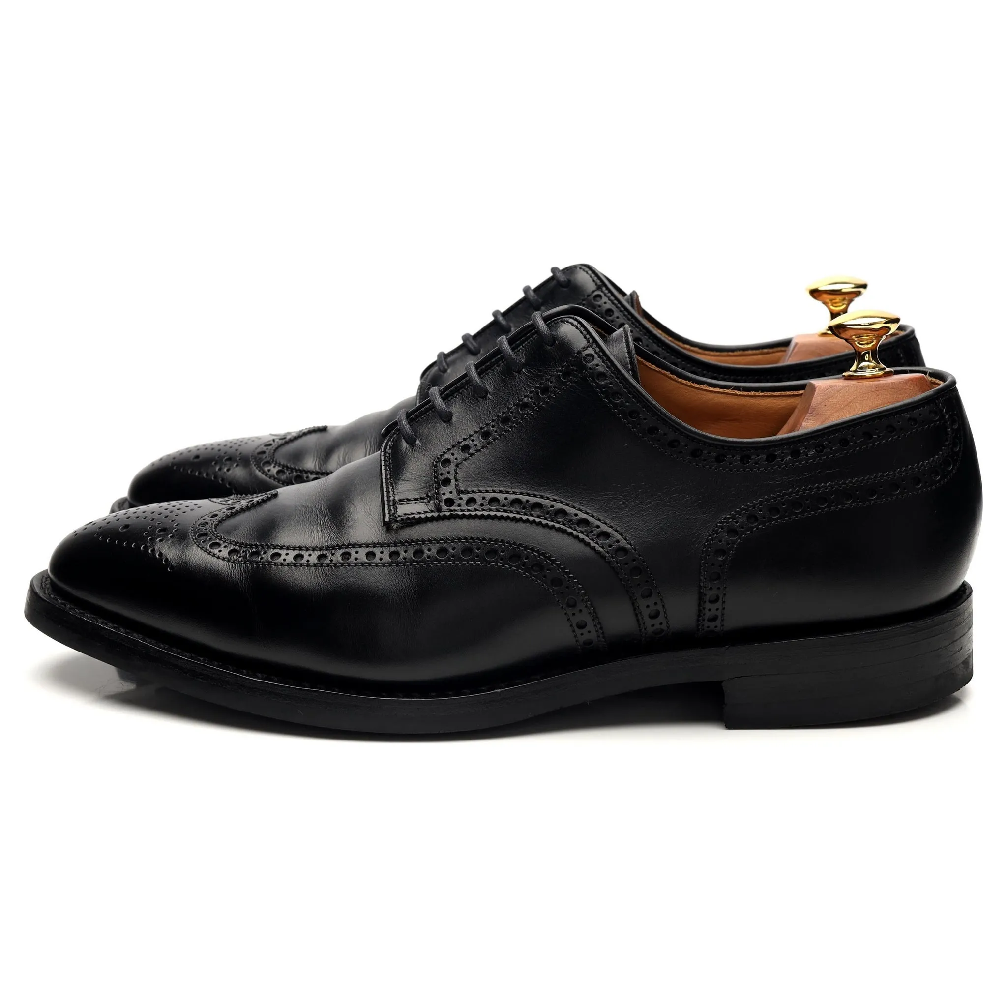 'Swansea' Black Leather Derby Brogue UK 9.5 G