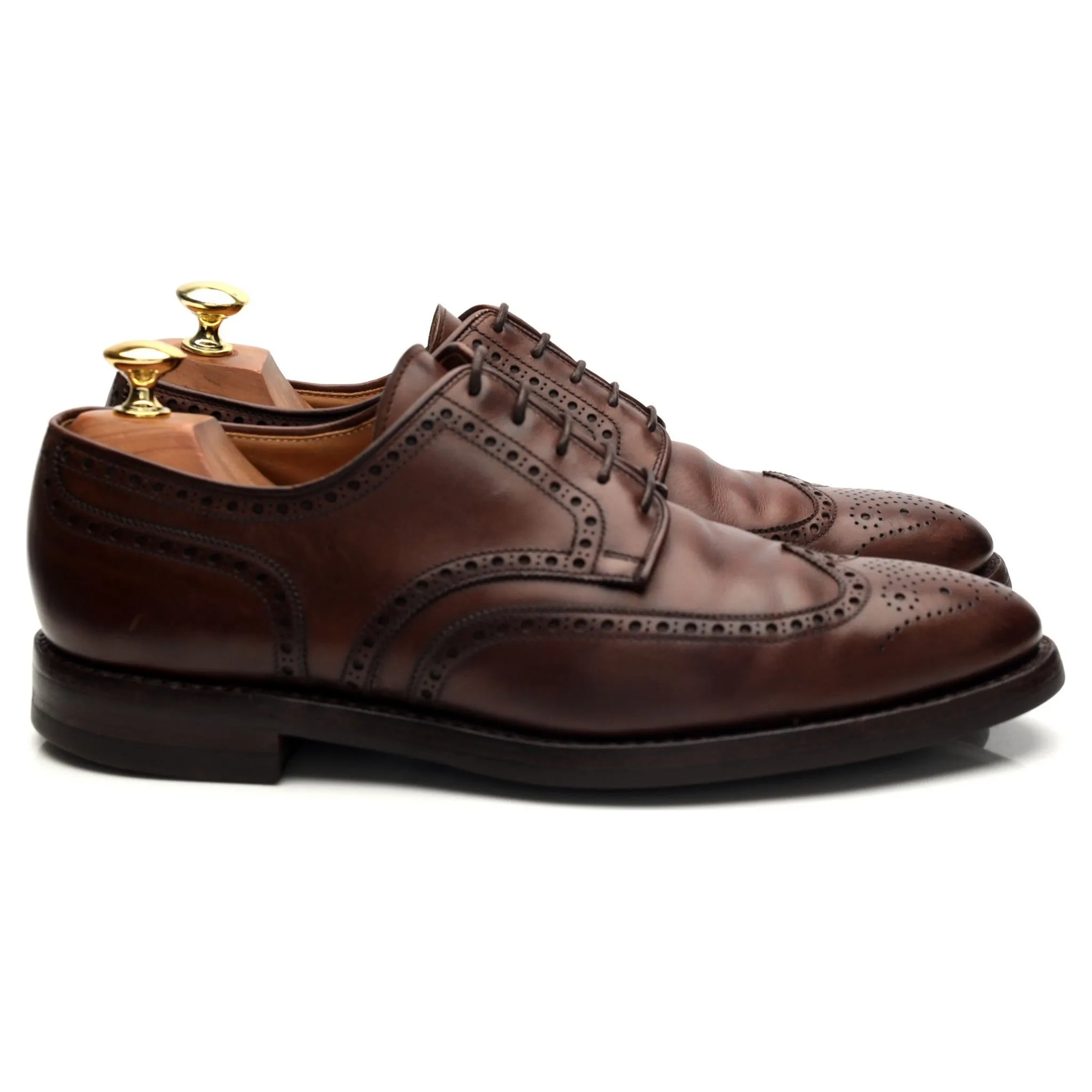 'Swansea' Dark Brown Leather Derby Brogue UK 8 E