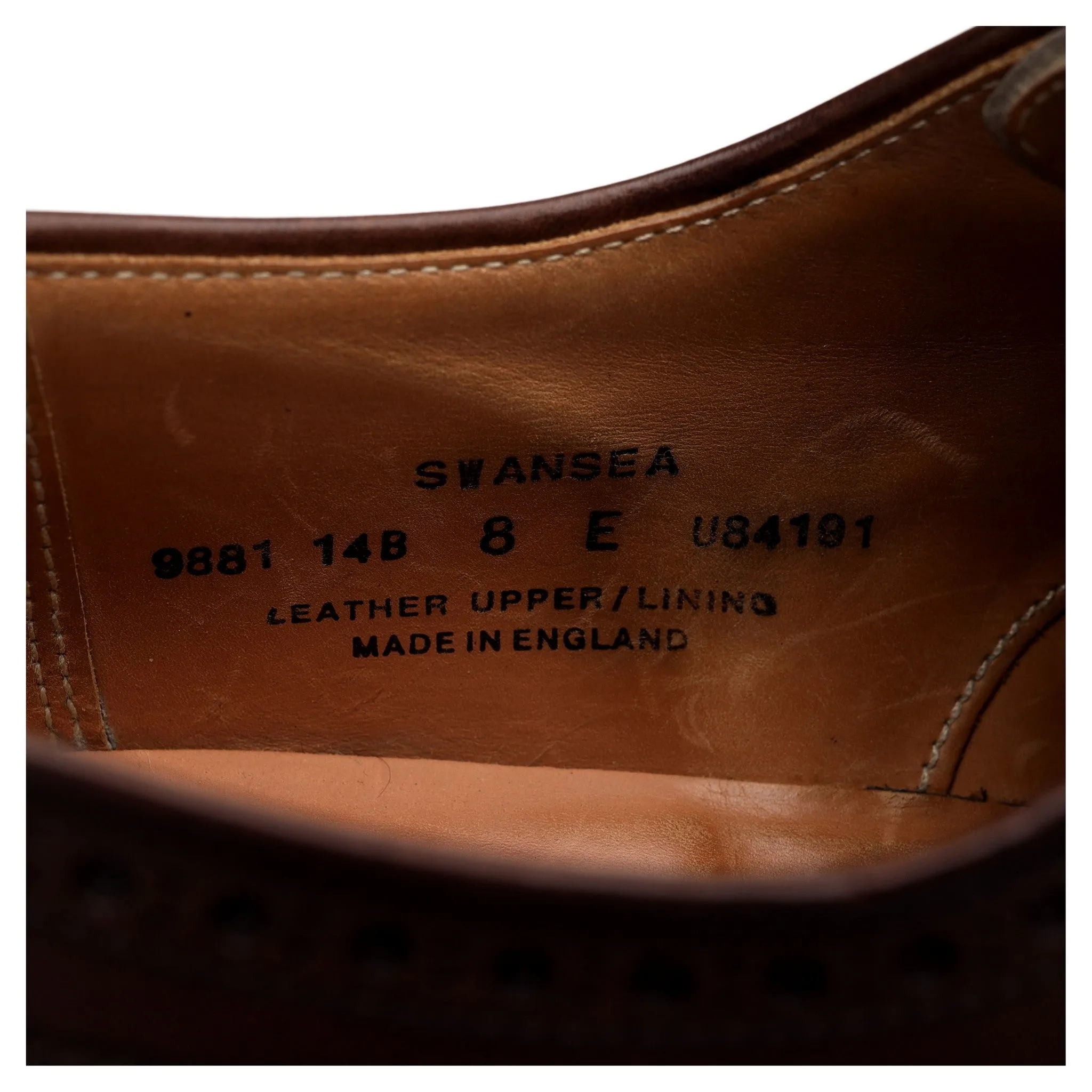 'Swansea' Dark Brown Leather Derby Brogue UK 8 E