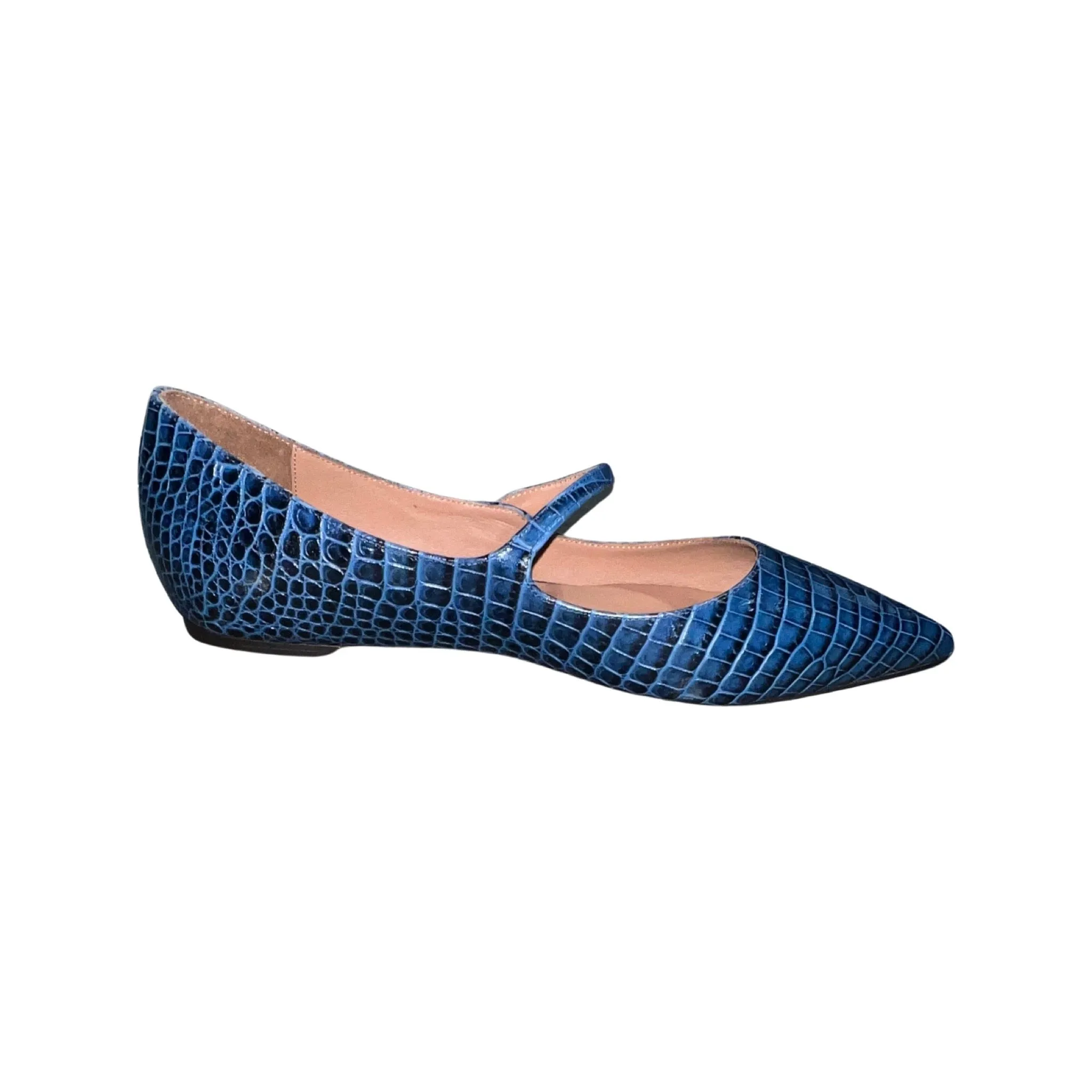 Tabitha Simmons Navy Embossed Crocodile