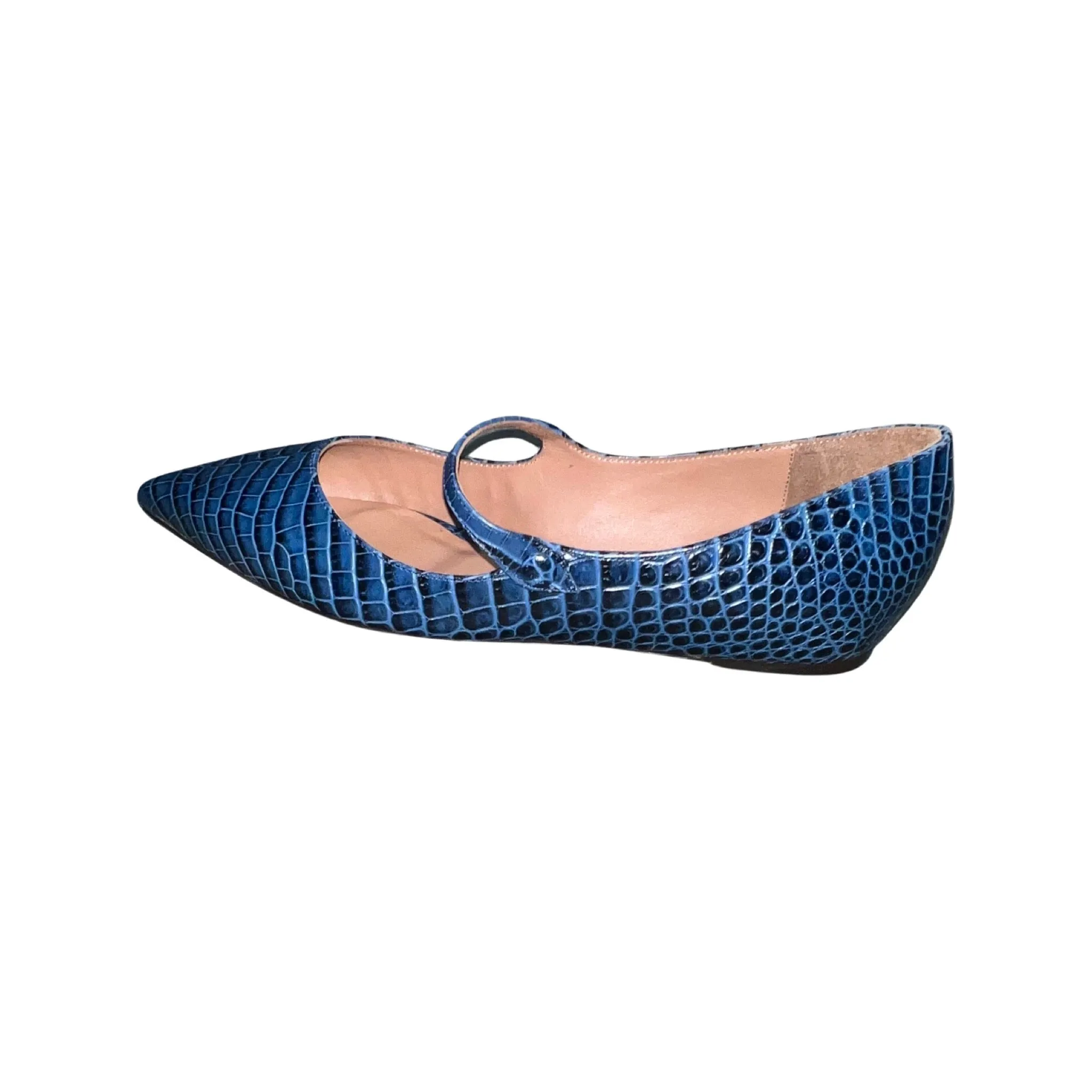 Tabitha Simmons Navy Embossed Crocodile