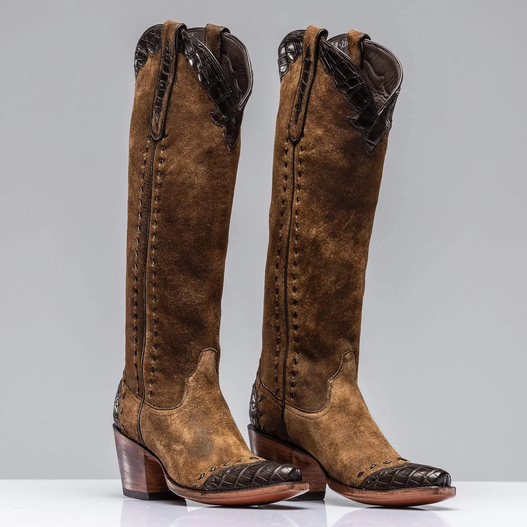 Tall Distressed Camel Boot